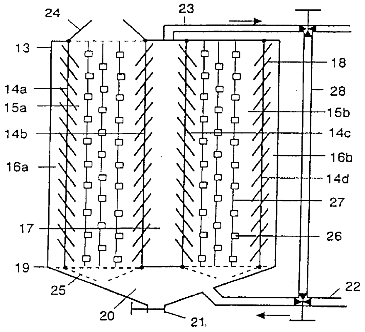 Device and process for the aerobic treatment of organic substances