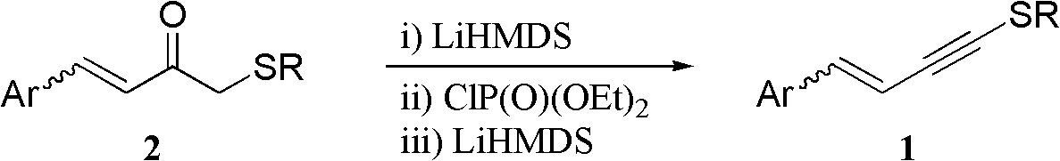 One-pot synthesis method of conjugate eneyne thioether