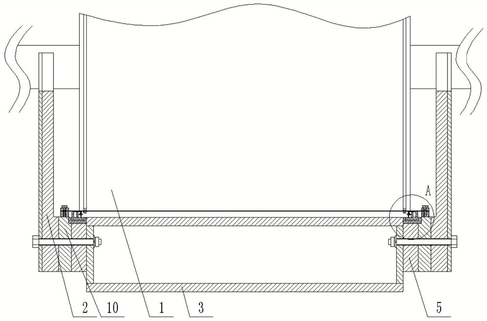 A sealing device for electrolytic copper foil