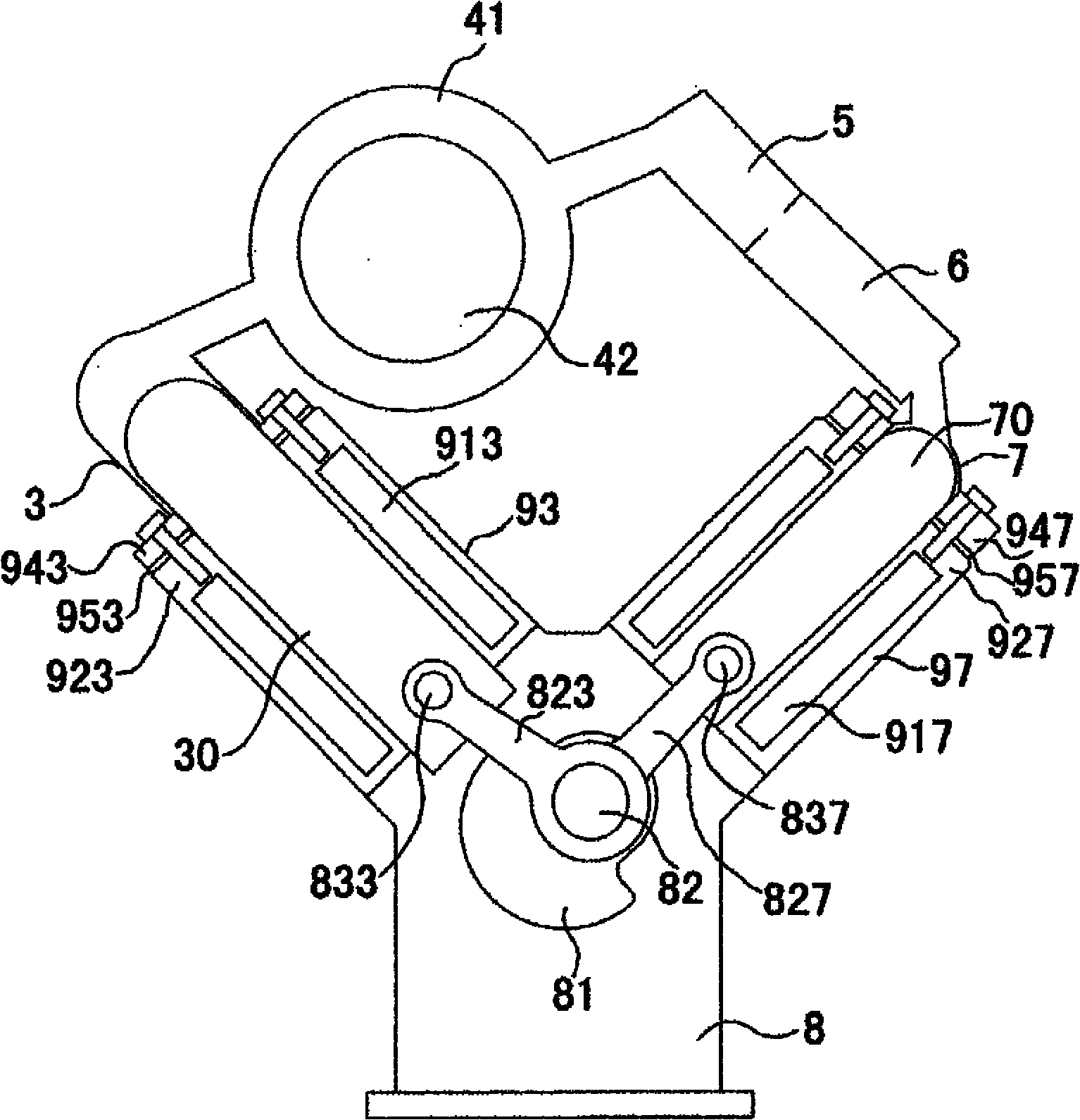 Water cooling device and external combustion engine with same