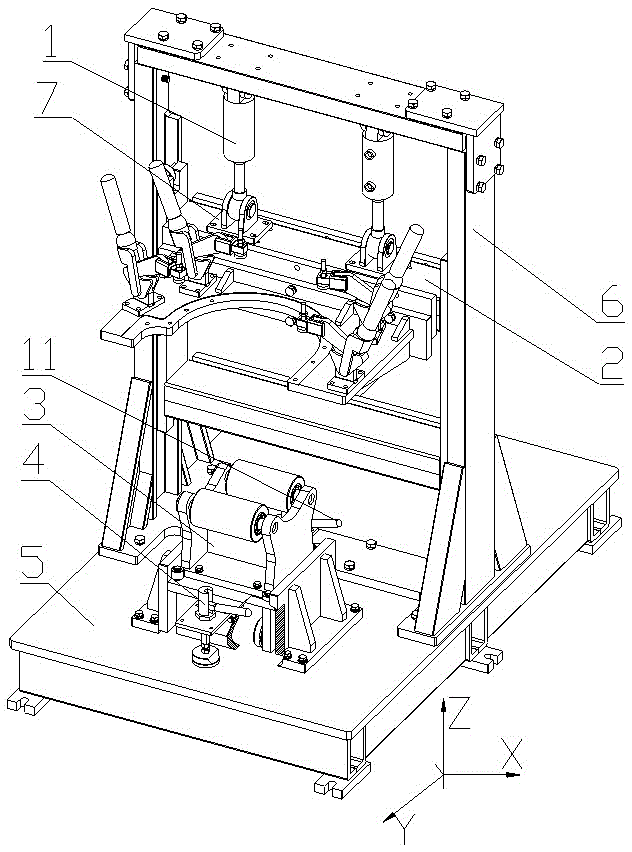 Automatically-positioned power unit test bench