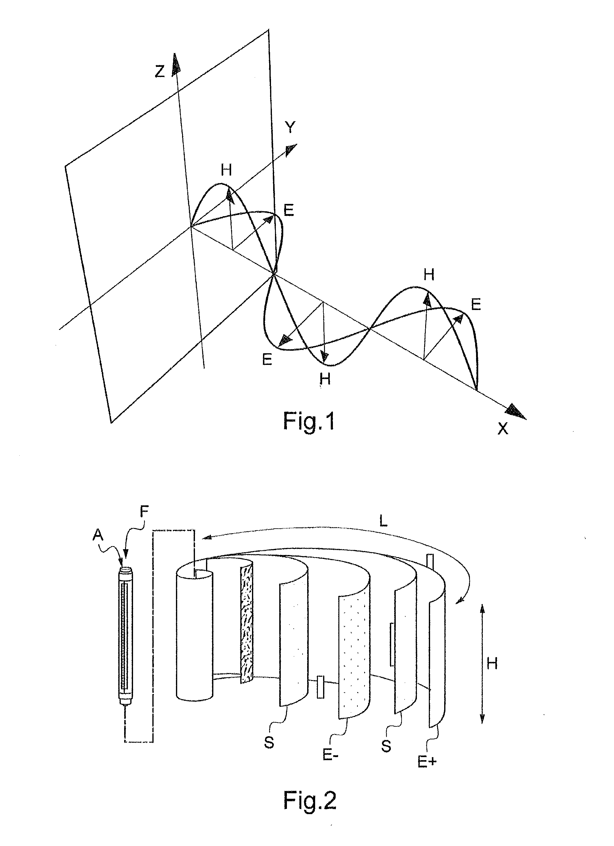 Method for determining a state variable of an electrochemical cell using complex impedance at radioelectric frequencies