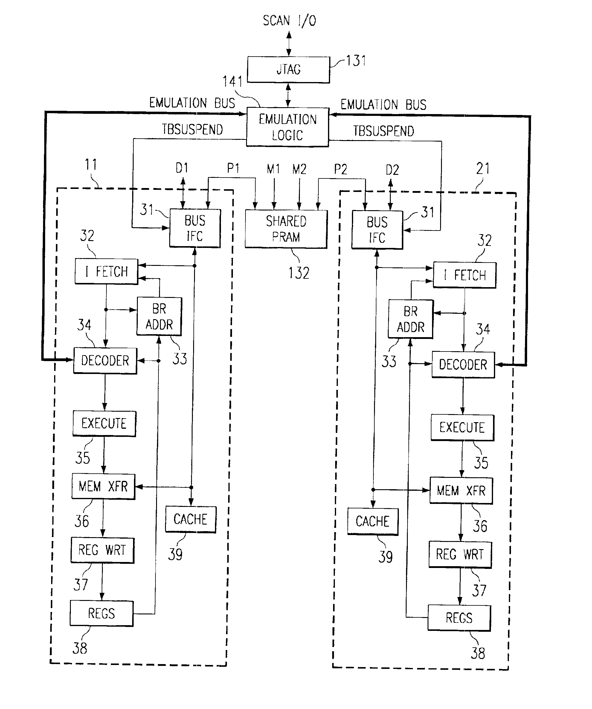 Multicore DSP device having shared program memory with conditional write protection