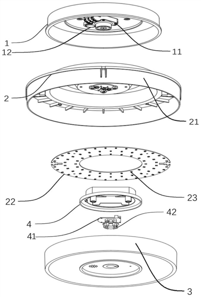 A camera monitoring smart ceiling lamp based on rfid identification