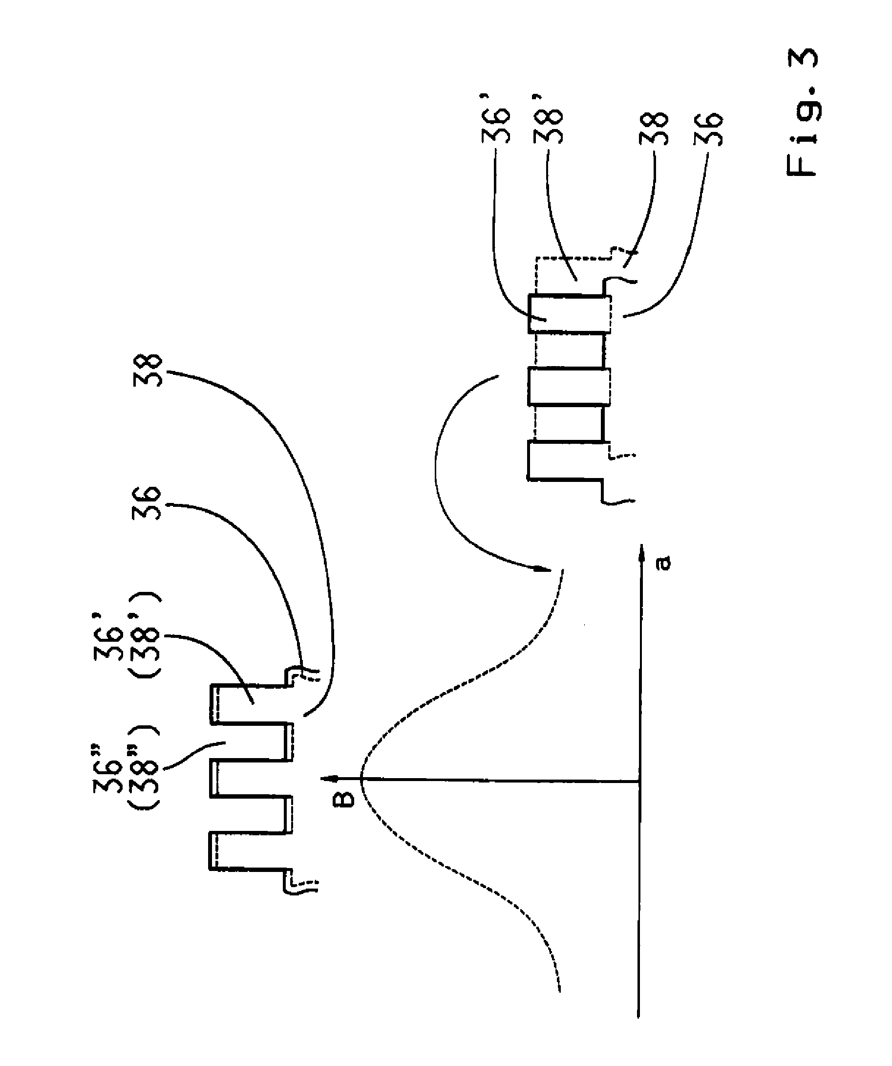 Method and device for the non-contact measurement of a displacement of components relative to one another