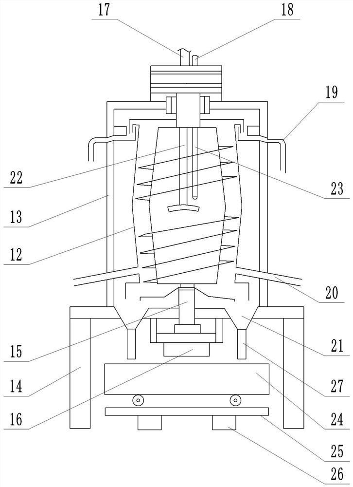 Device for recovering oil in drilling oil-based mud rock debris