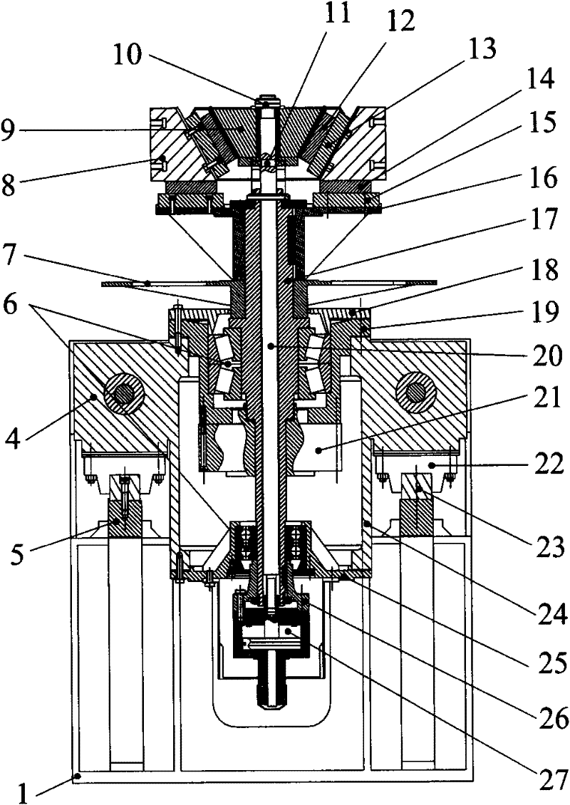 Outer-supporting expansion work piece clamping device used for spin forming of large rotating body section piece