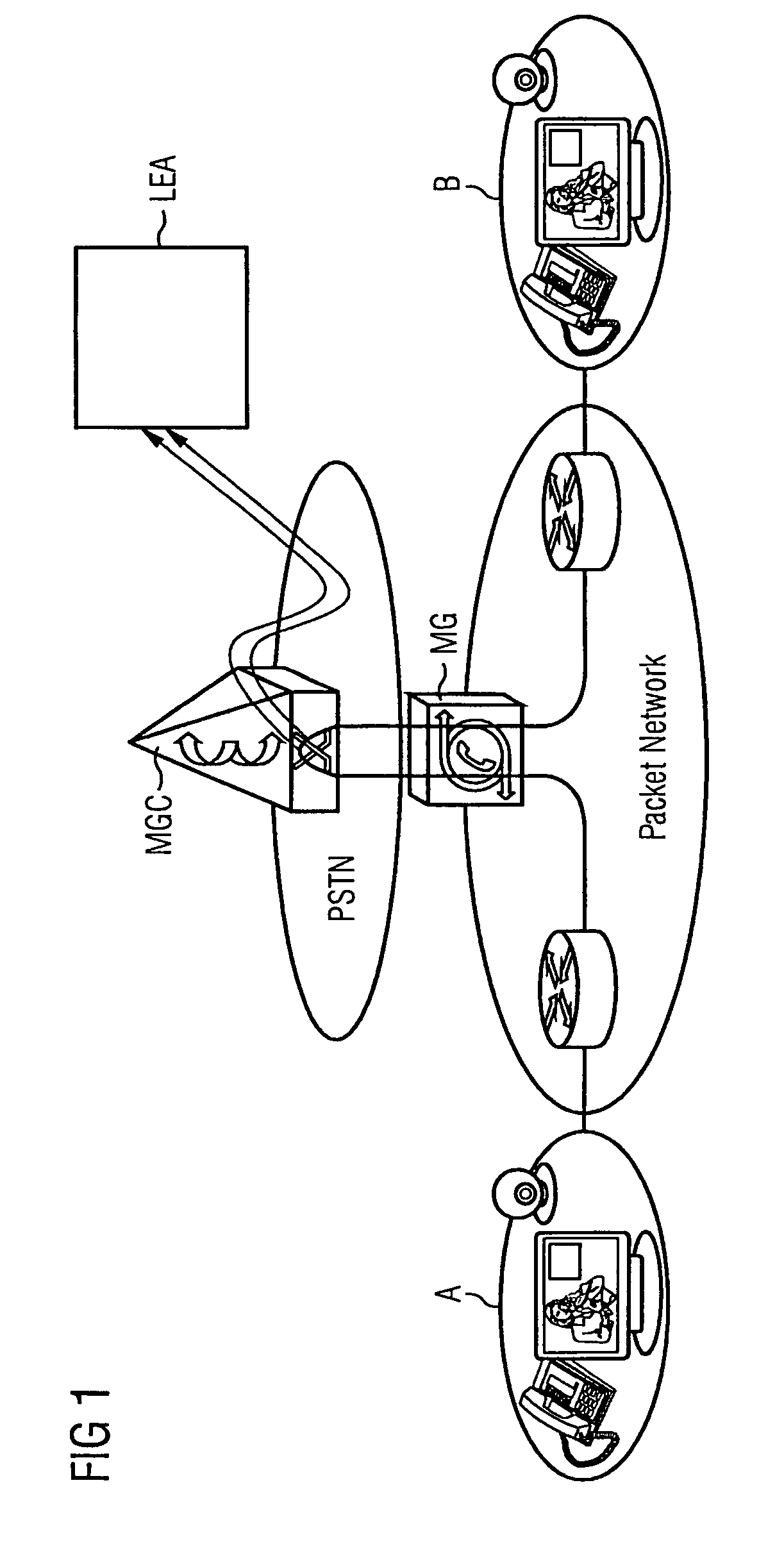 Method and device for tapping the payload data of multimedia connections in a packet network