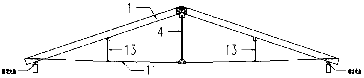 A composite roof truss with frp cables for the lower chord