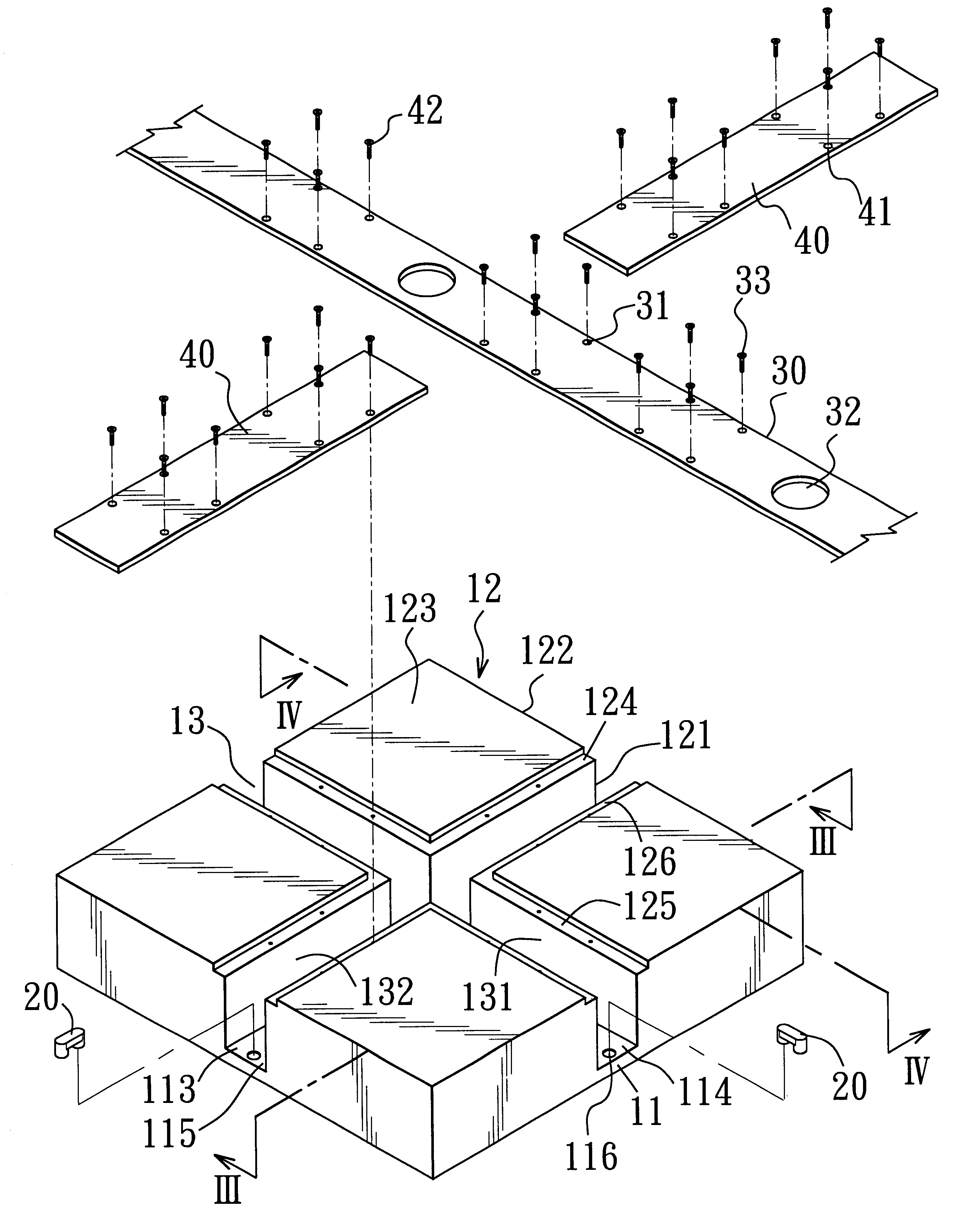 Modular raised floor system with cable-receiving groove network