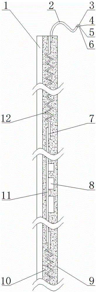 A landslide horizontal displacement vertical distribution sensor assembly and using method