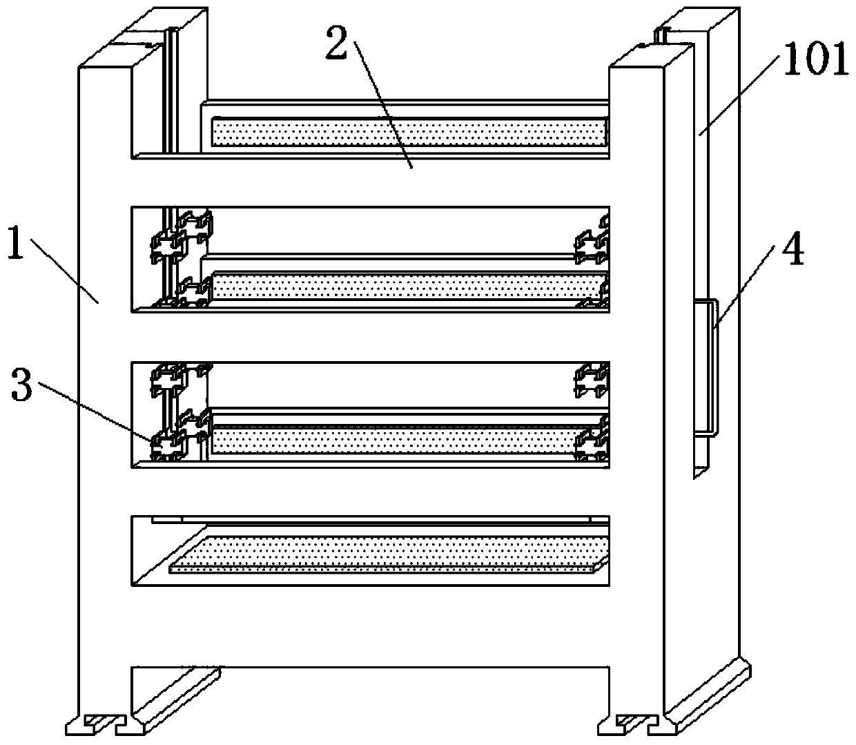 Multi-point limiting type engine ceramic blade calcining supporting frame