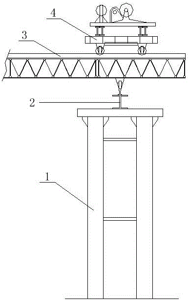Truss double-girder bridge erecting machine side feed beam erection structure, construction method of the erection structure, and side feed beam erection method based on the erection structure