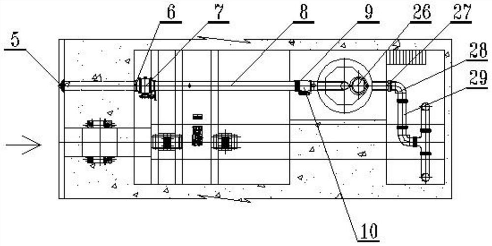 Energy dissipation and flow control device for discharging ecological flow and gate water filling and pressure balancing