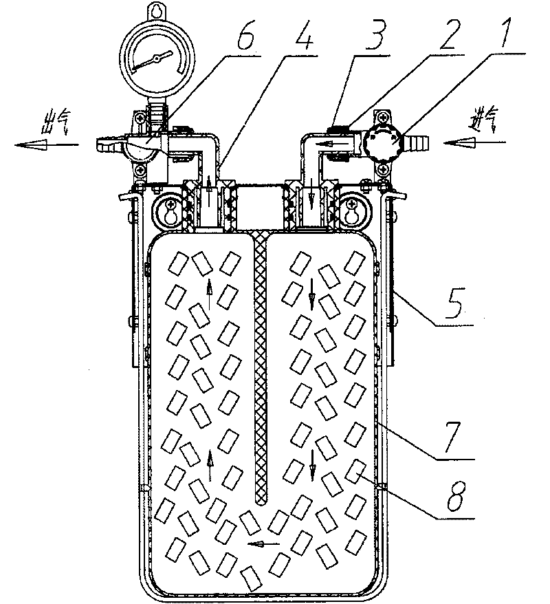 Methane purifier with quickly mutually-changing desulfurized bottle