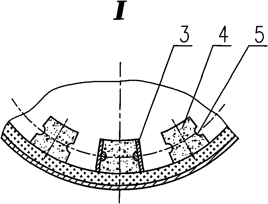 Carbon-calcining rotary kiln lining and second tuyere structure thereof