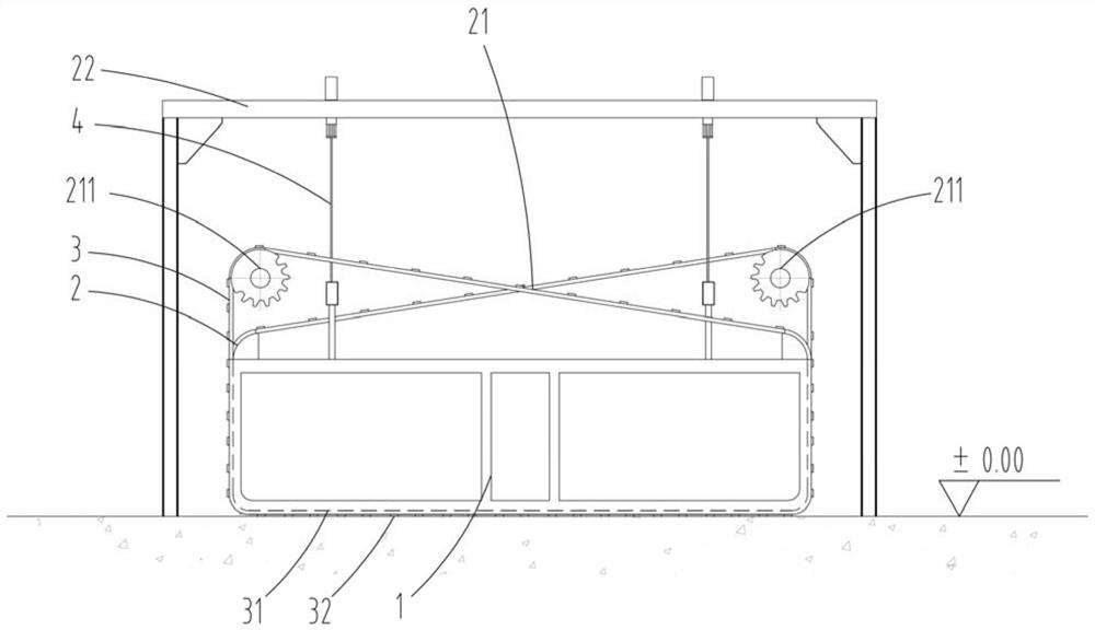 Sinking construction device for bottom on-site construction upper assembly type underground building