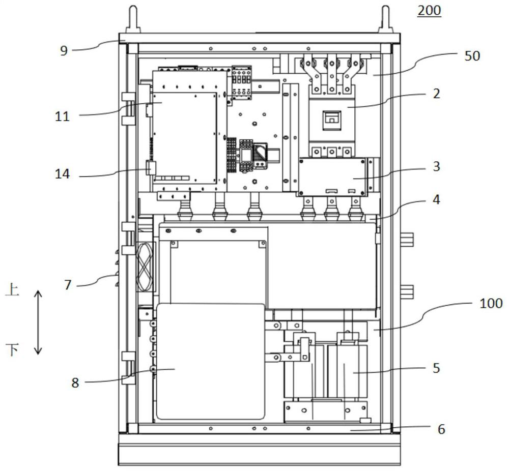 Cabinet for frequency converter and frequency converter