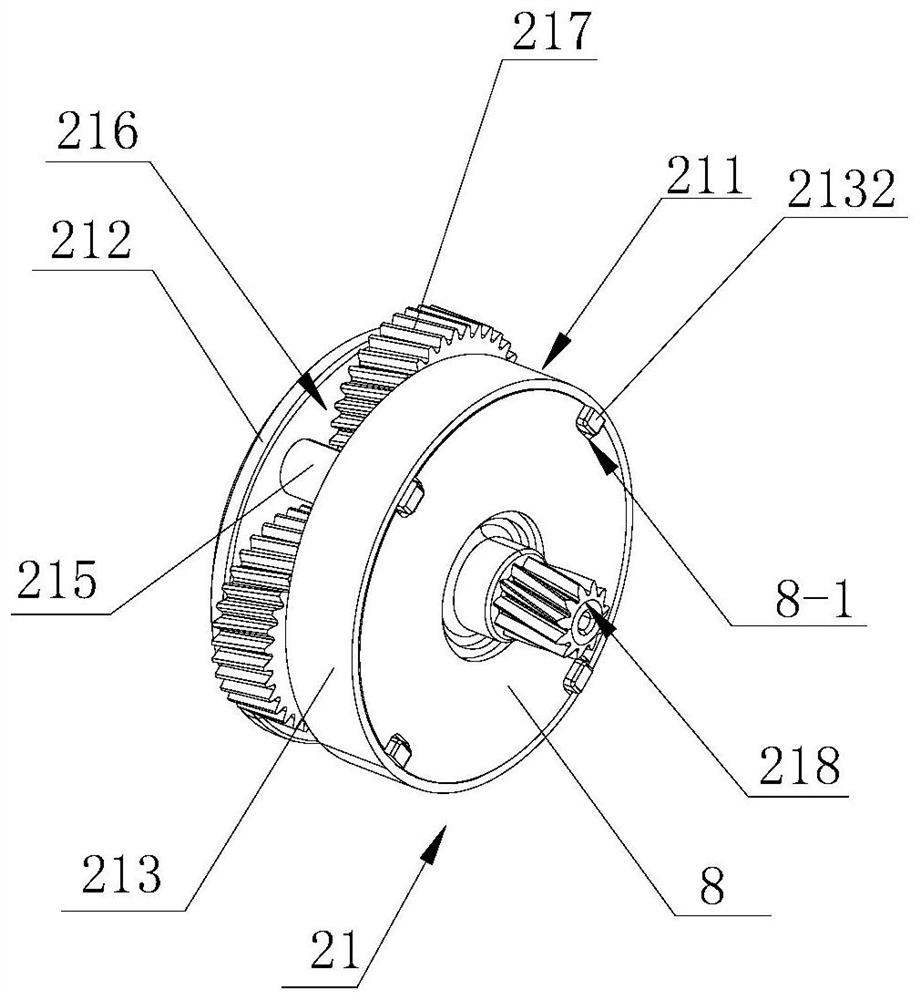 One-stage planetary reduction unit and three-stage planetary reduction driver