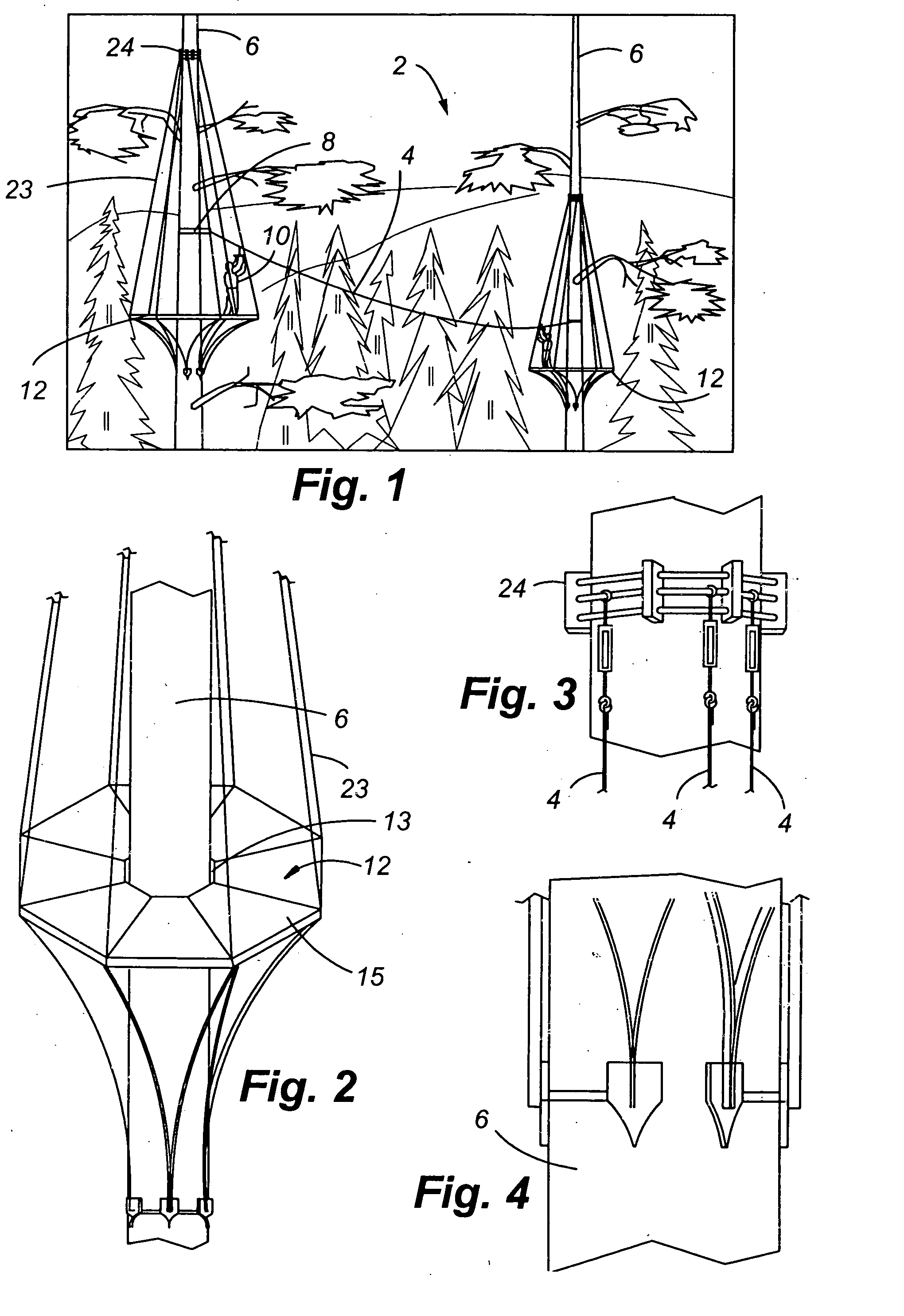 Method and system for transporting a person between a plurality of fixed platforms