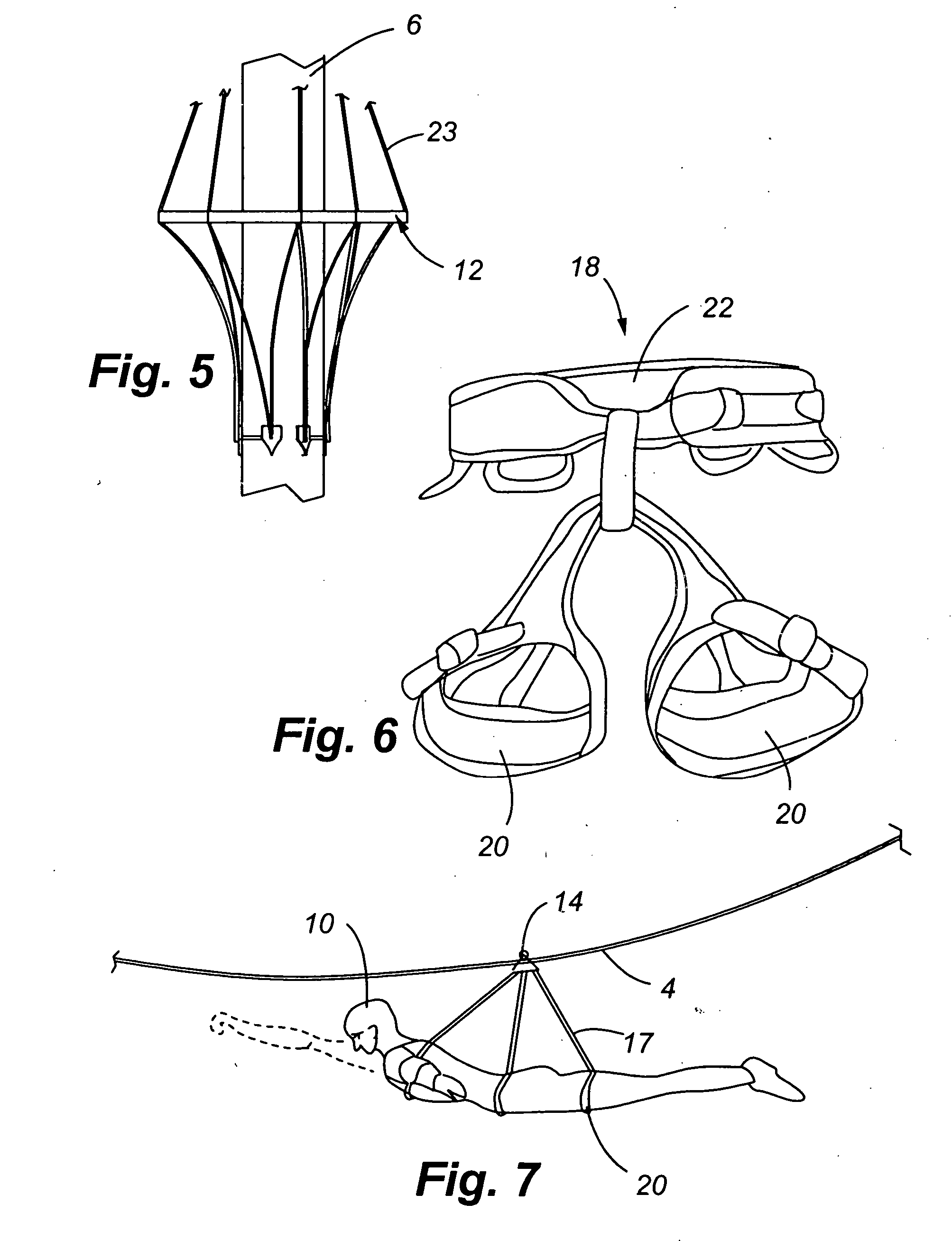 Method and system for transporting a person between a plurality of fixed platforms