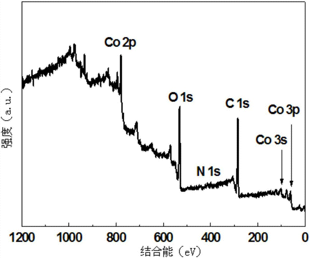 Difunctional oxygen catalyst cobalt/cobaltosic oxide/nitrogen carbon composite material and preparation method thereof