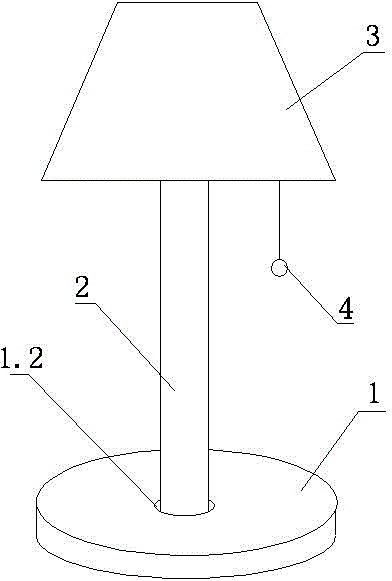 Table lamp with rotation supporting column