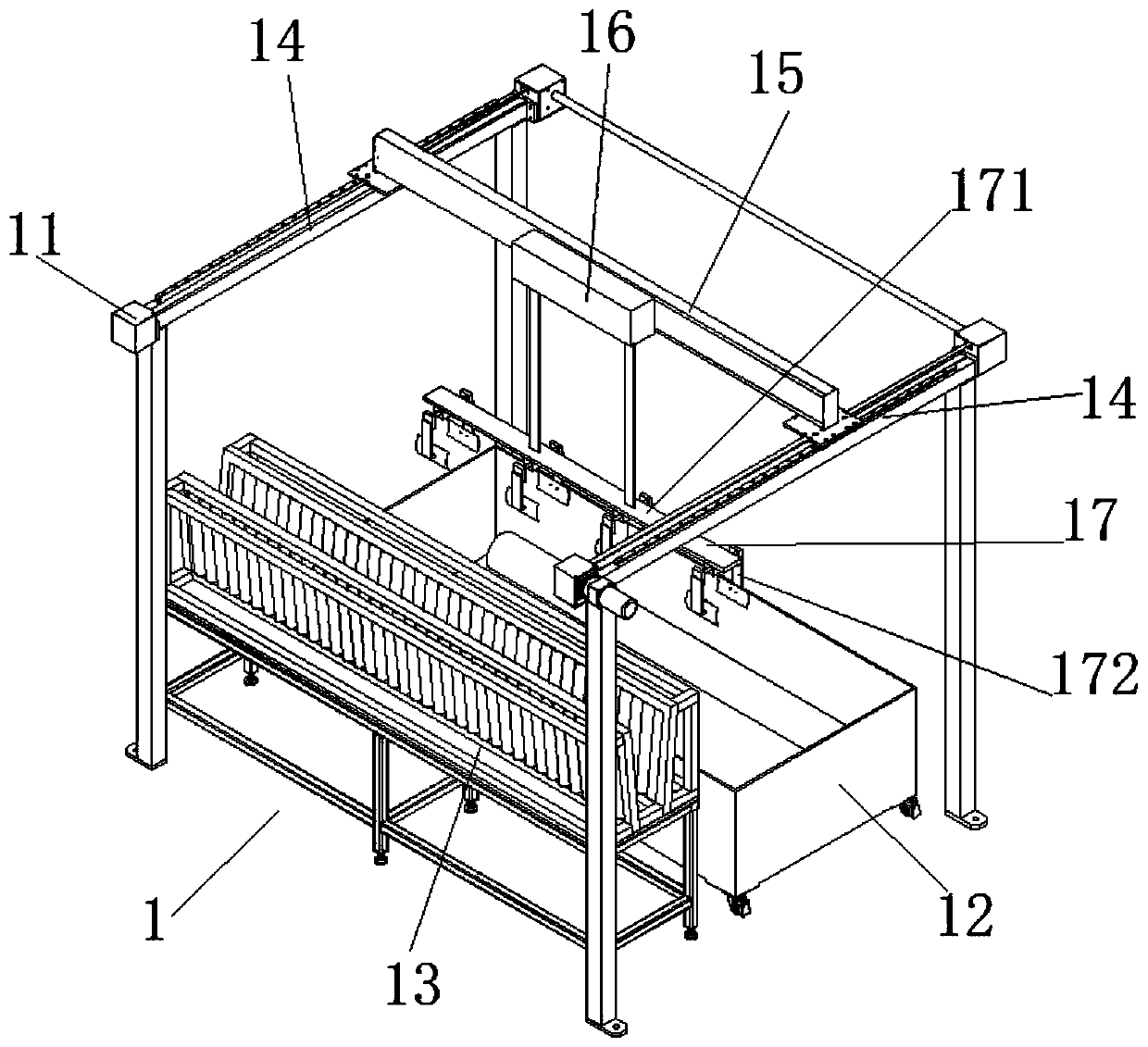 Polycrystalline silicon bar material breaking and bagging machine