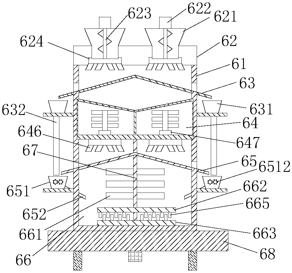 Solid state powder guide mechanism based on multi-mixing chamber