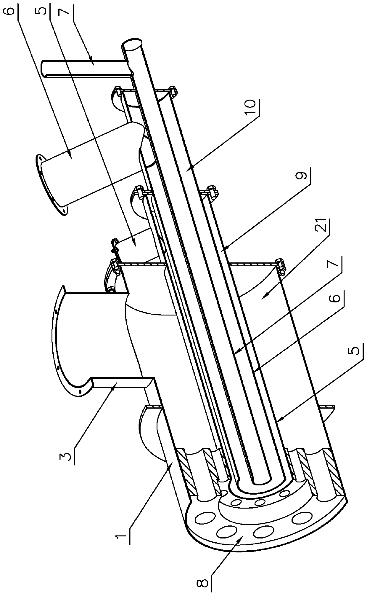 Single-channel gas and natural gas dual-purpose burner for heating furnace and using method thereof