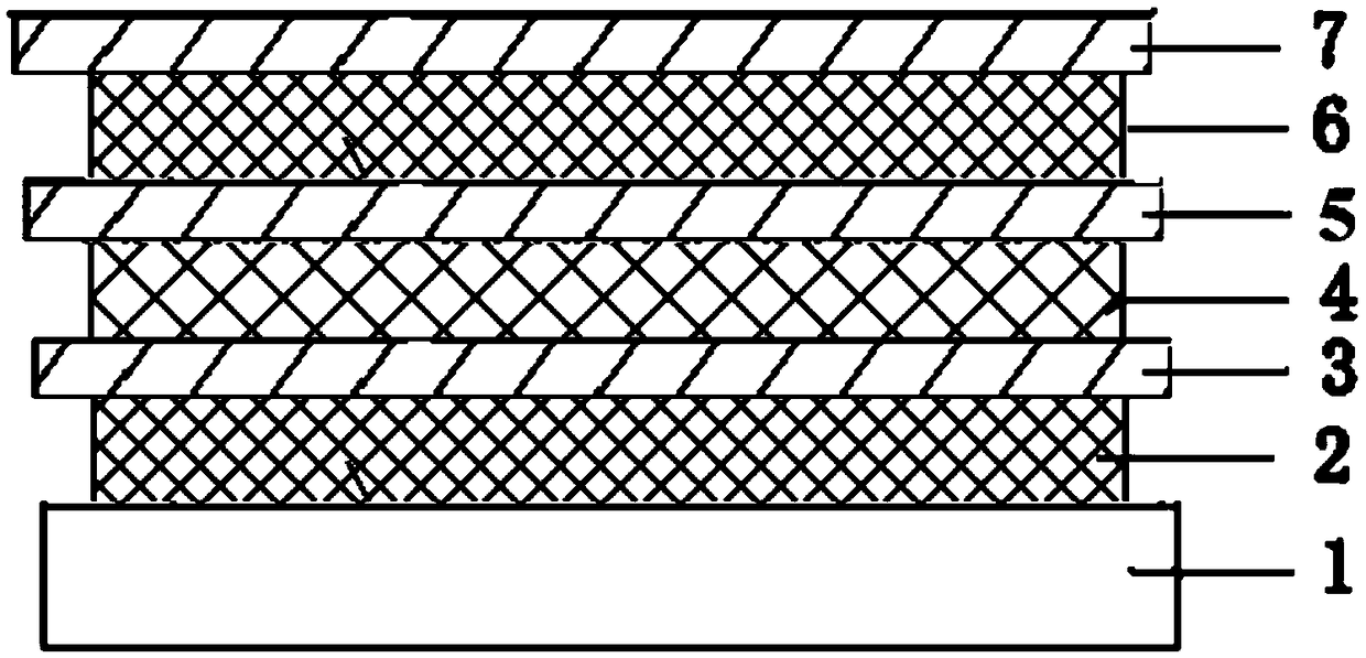 Fluorescent display screen containing up-conversion luminescent material and preparation method and application thereof