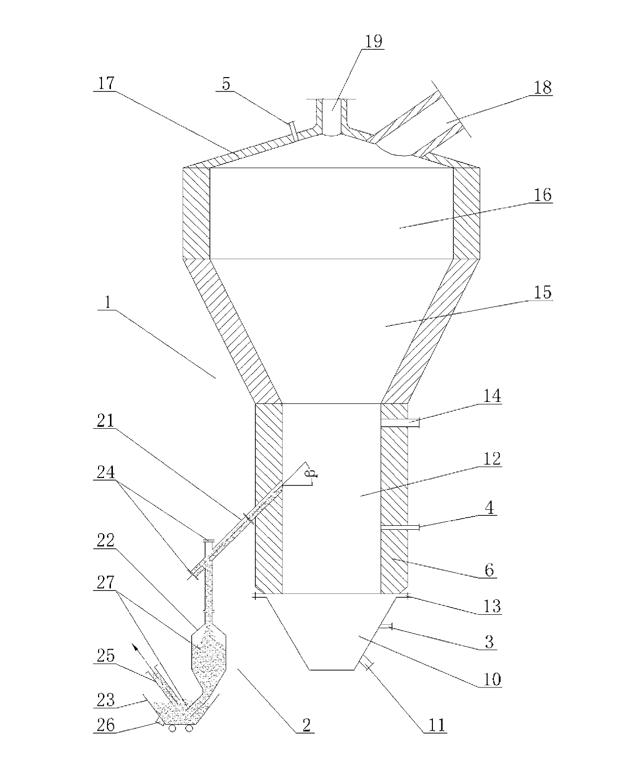 Closed automatic slag discharge device for boiling chlorination furnace