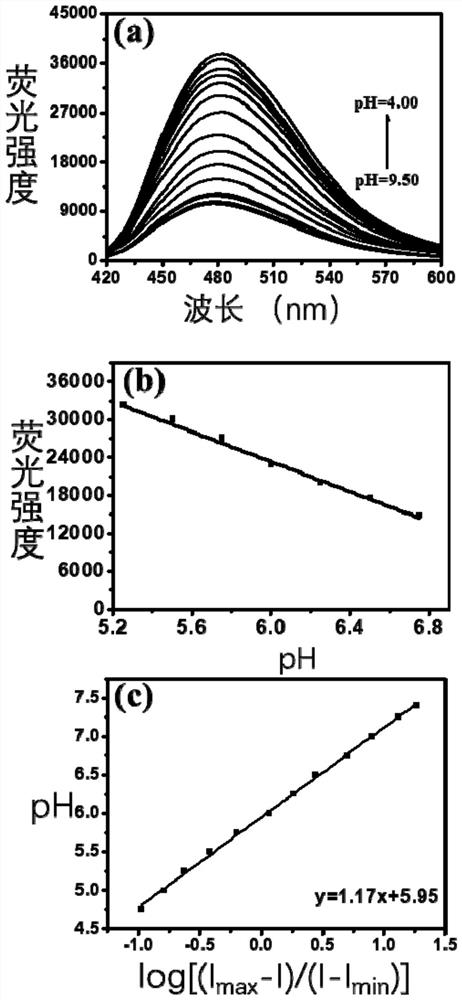 A kind of bifunctional fluorescent probe for detecting pd concentration and pH value and its preparation and application