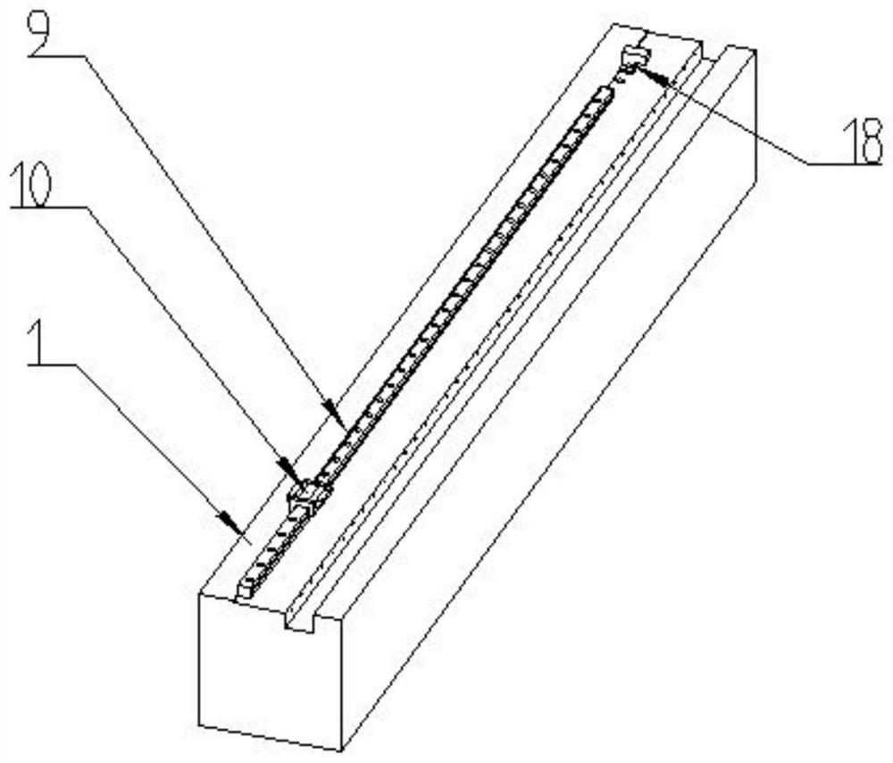 Measuring device and method for traveling accuracy of rolling linear guide rail pair