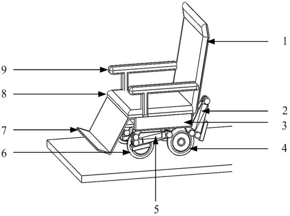 Six-legged stair climbing wheelchair