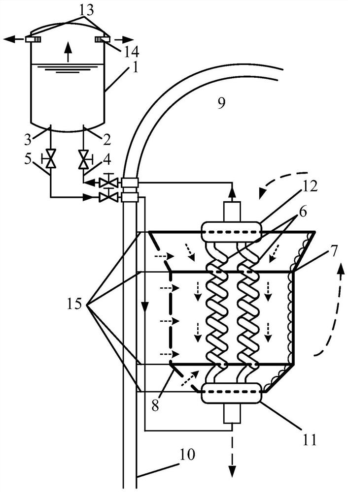 Self-driven drainage type containment built-in efficient heat exchanger