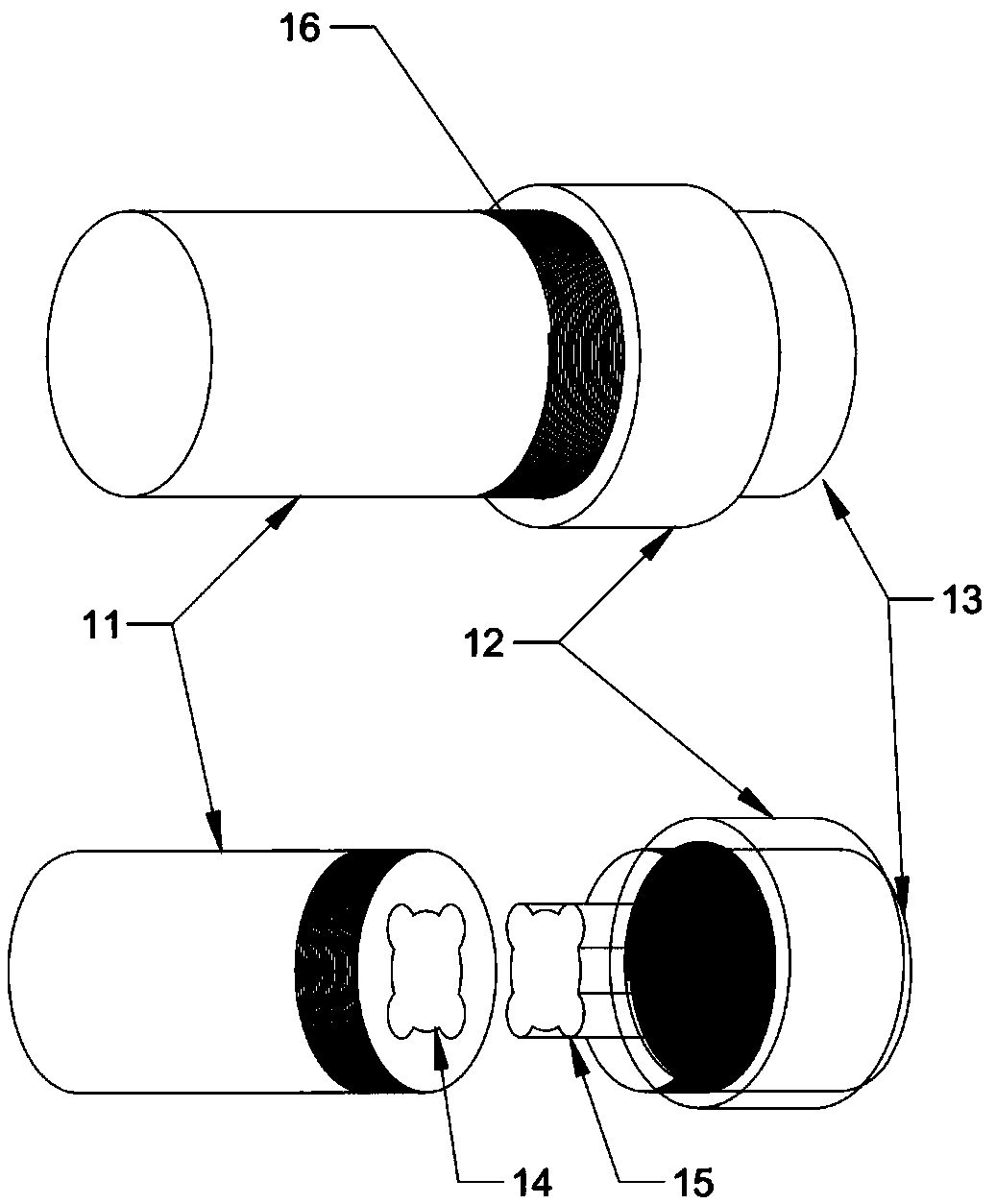 Detecting device for evaluating segregation degree of granular materials, and detecting method