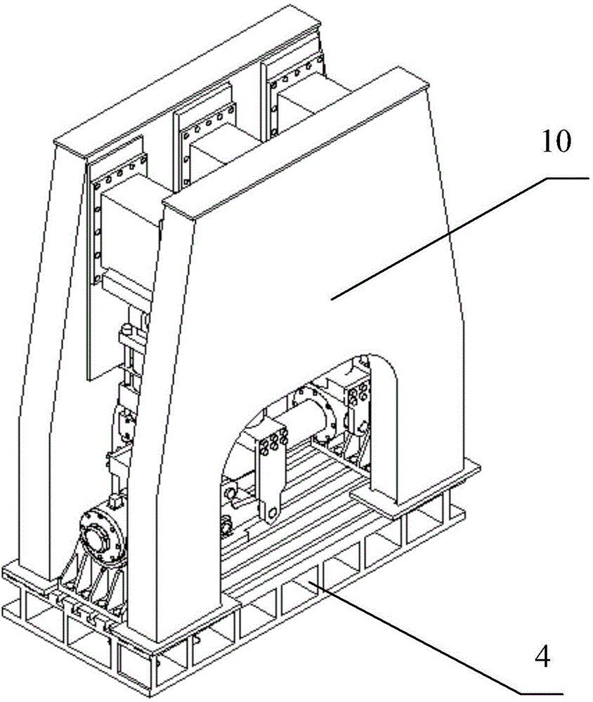 High-speed EMU axle box bearing gantry-type reaction frame two-dimensional excitation loading test bench