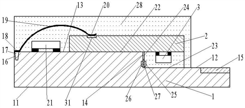 Substrate stacked packaging structure and packaging method thereof