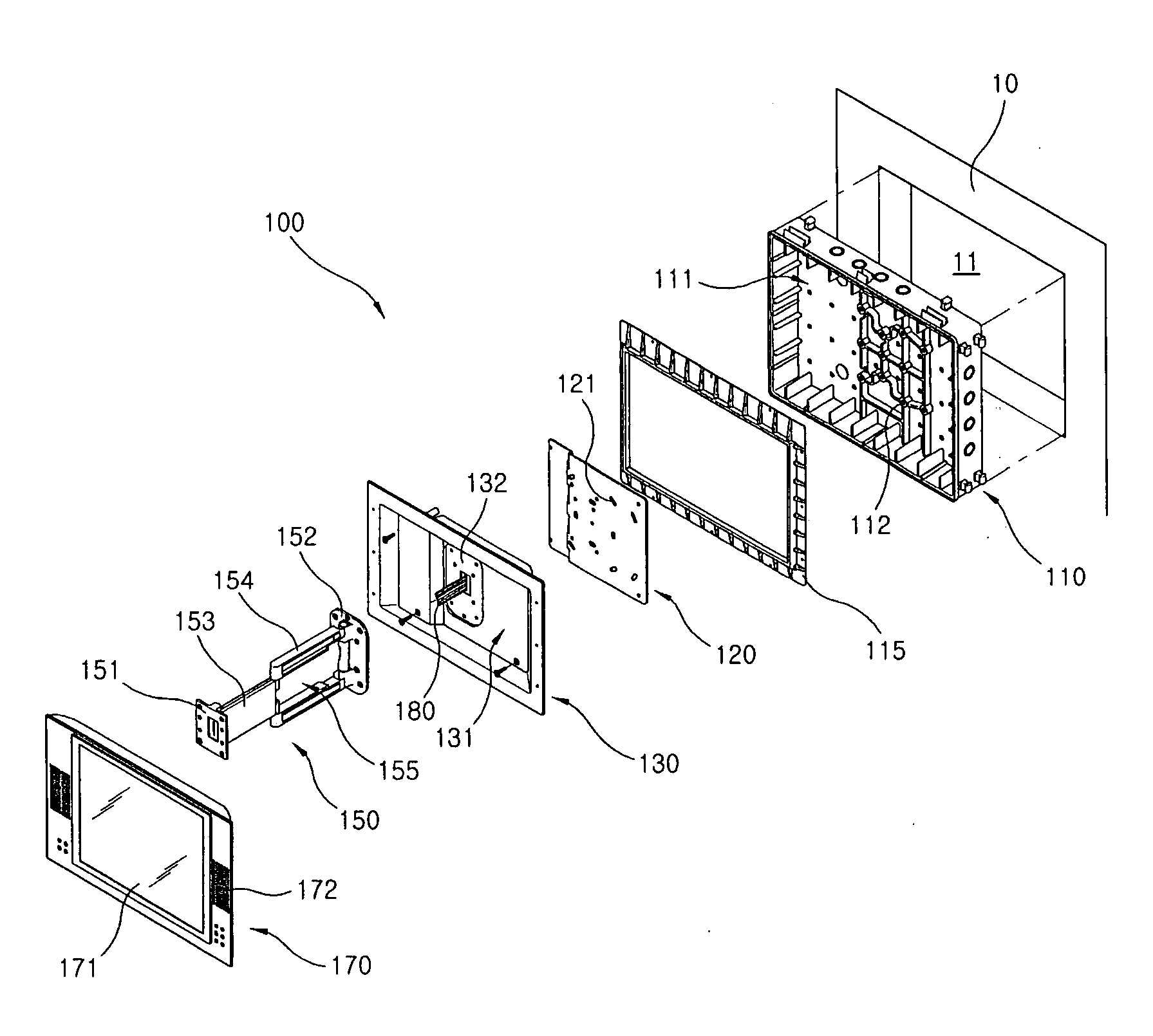 In-wall type multi-functional television set