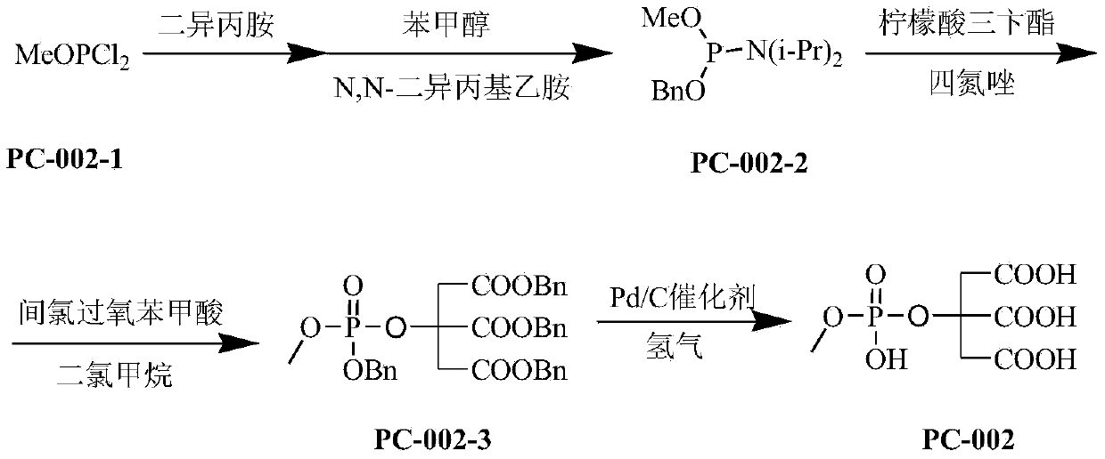 A kind of synthetic method of phosphoric acid citric acid derivative