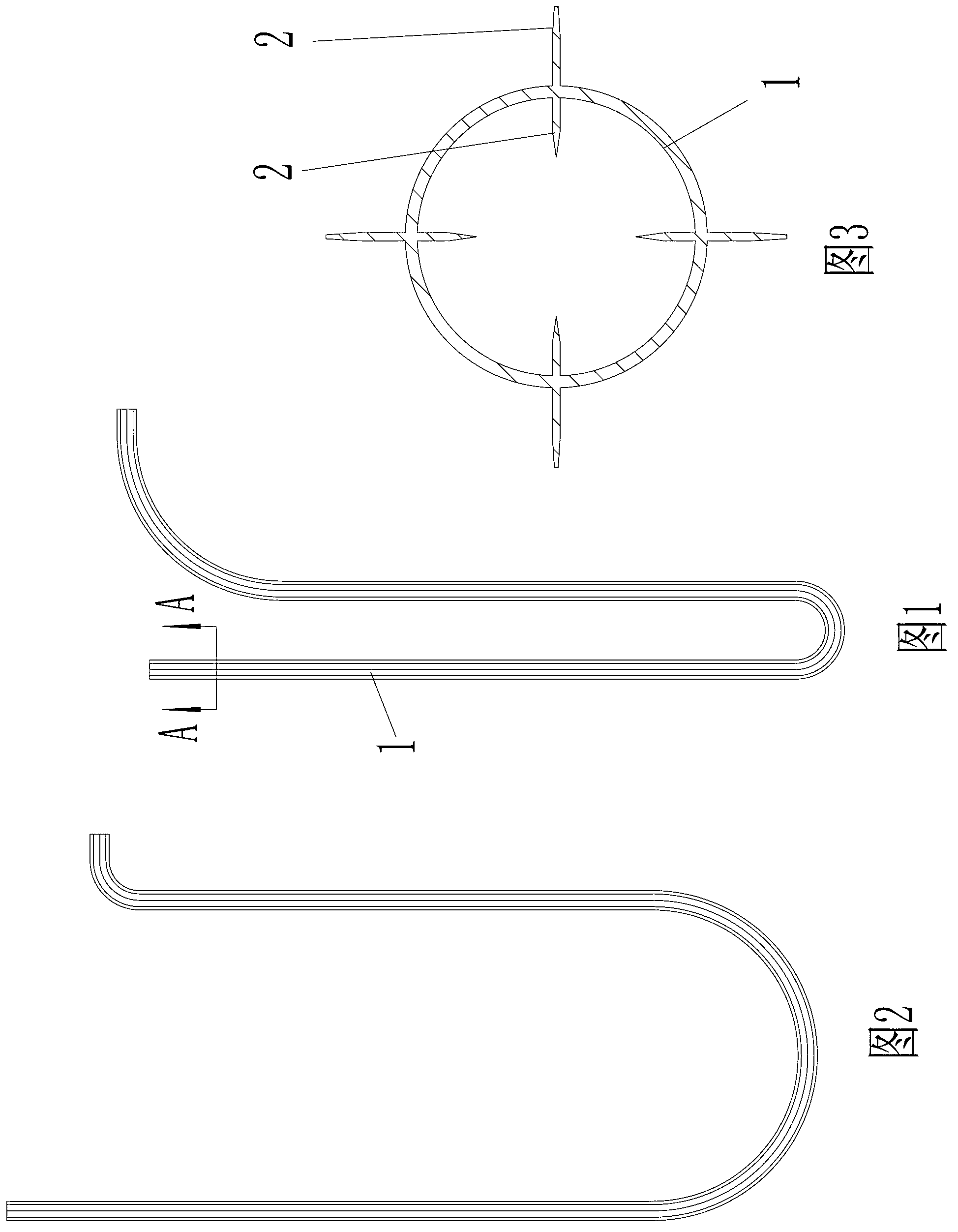 Heat conduction pipe of waste gas and waste fluid waste heat recovery device