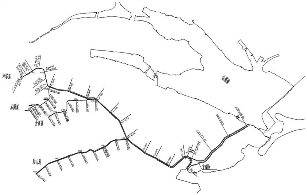 An estuary vein-shaped river network tidal boundary determination method