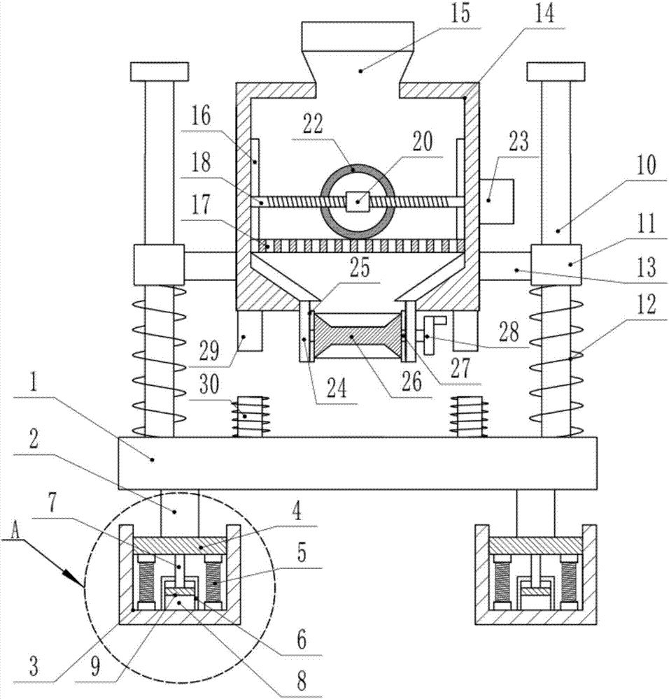 Fine feed grinding device for fry breeding