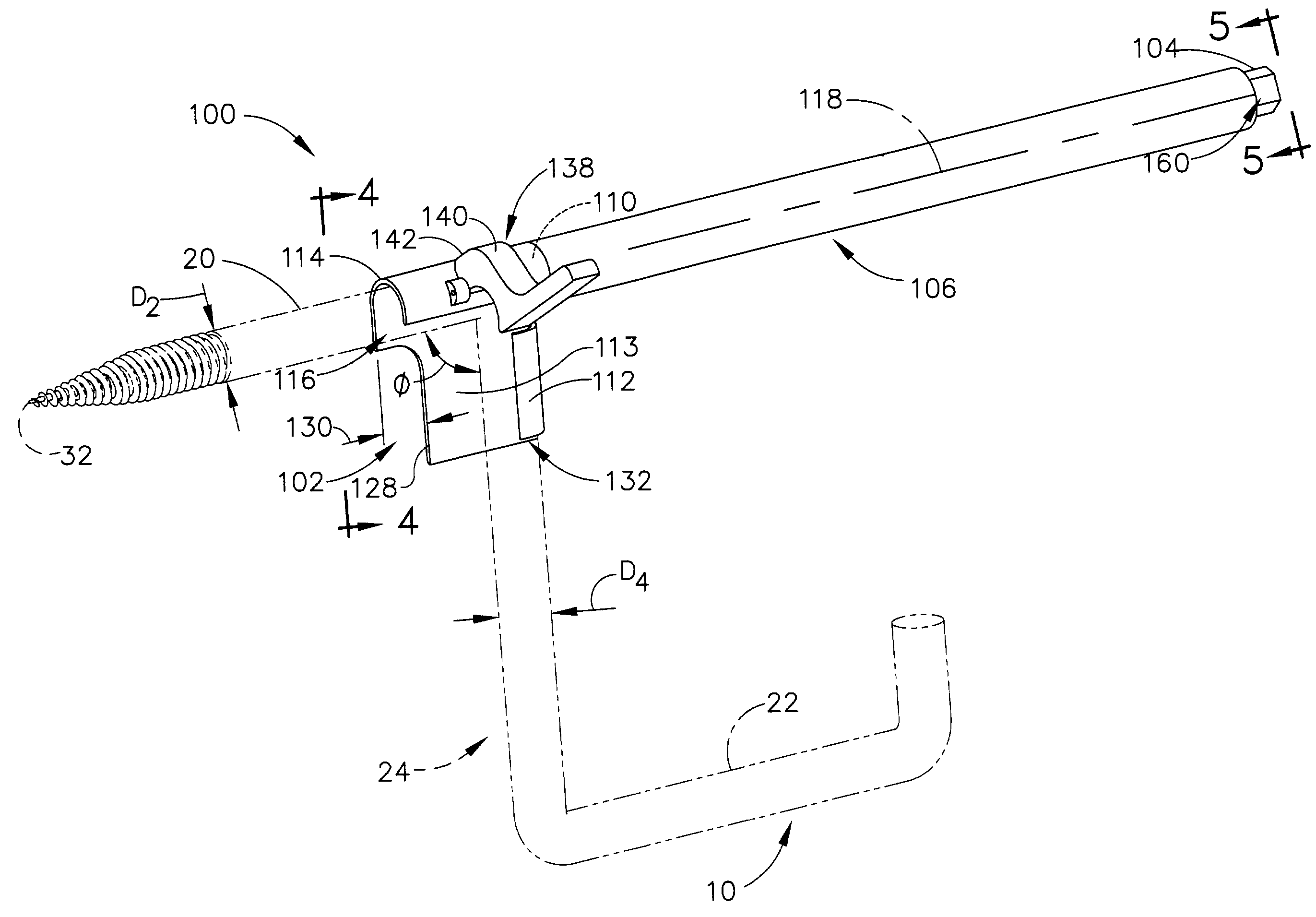 Methods and apparatus for threadably coupling a hook to a structure
