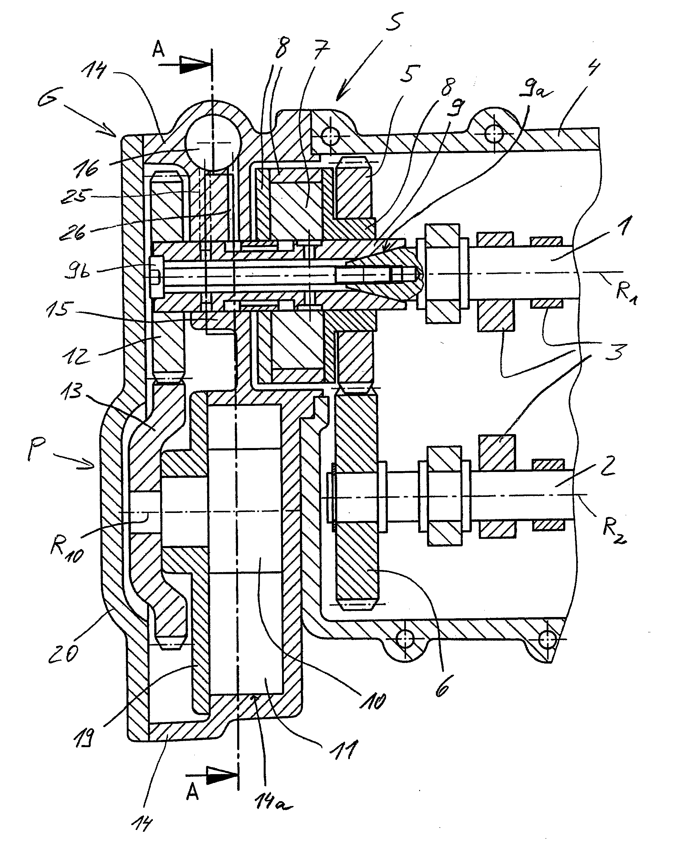Cam shaft phase setter and vacuum pump for an internal combustion engine