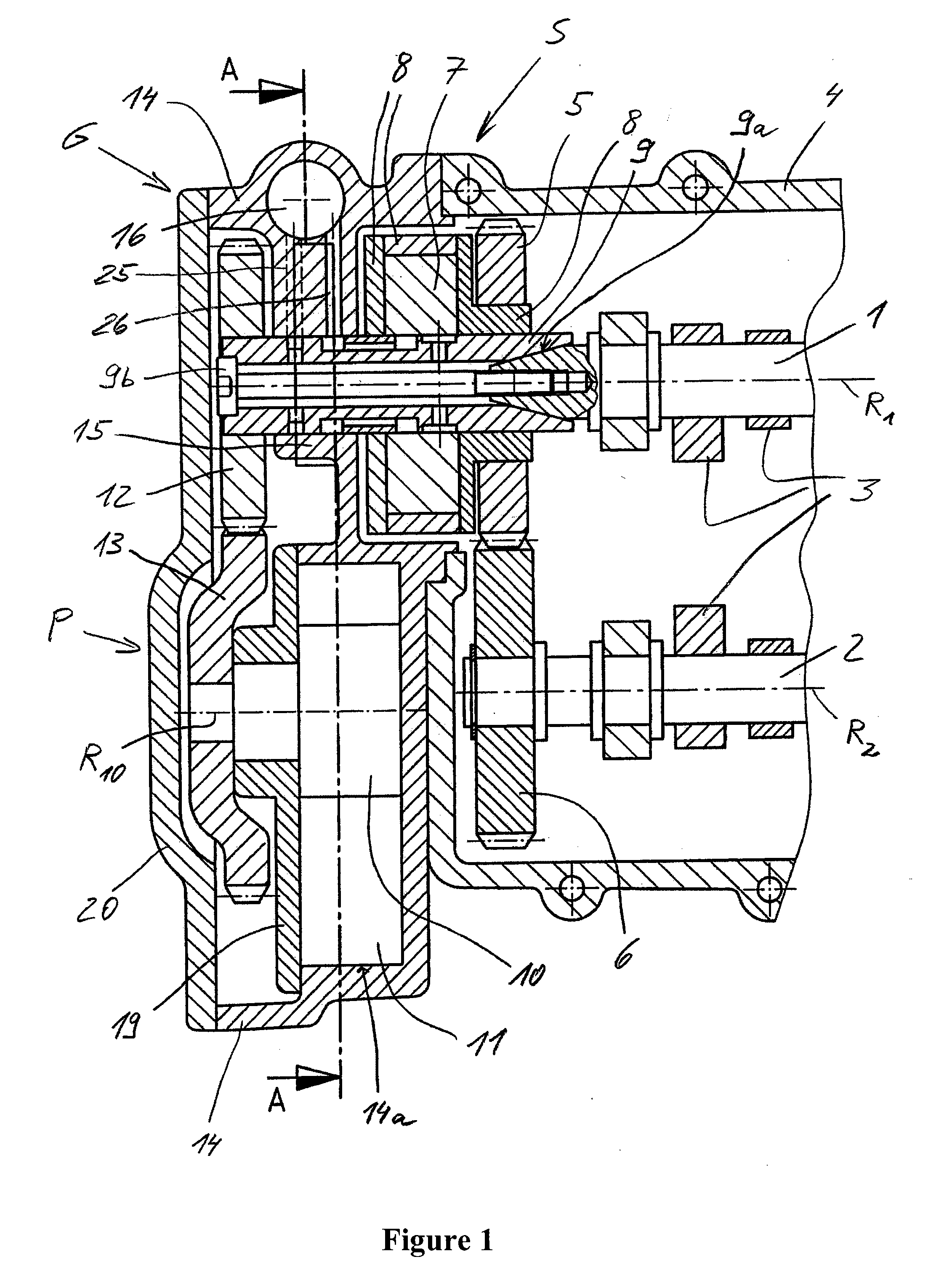 Cam shaft phase setter and vacuum pump for an internal combustion engine