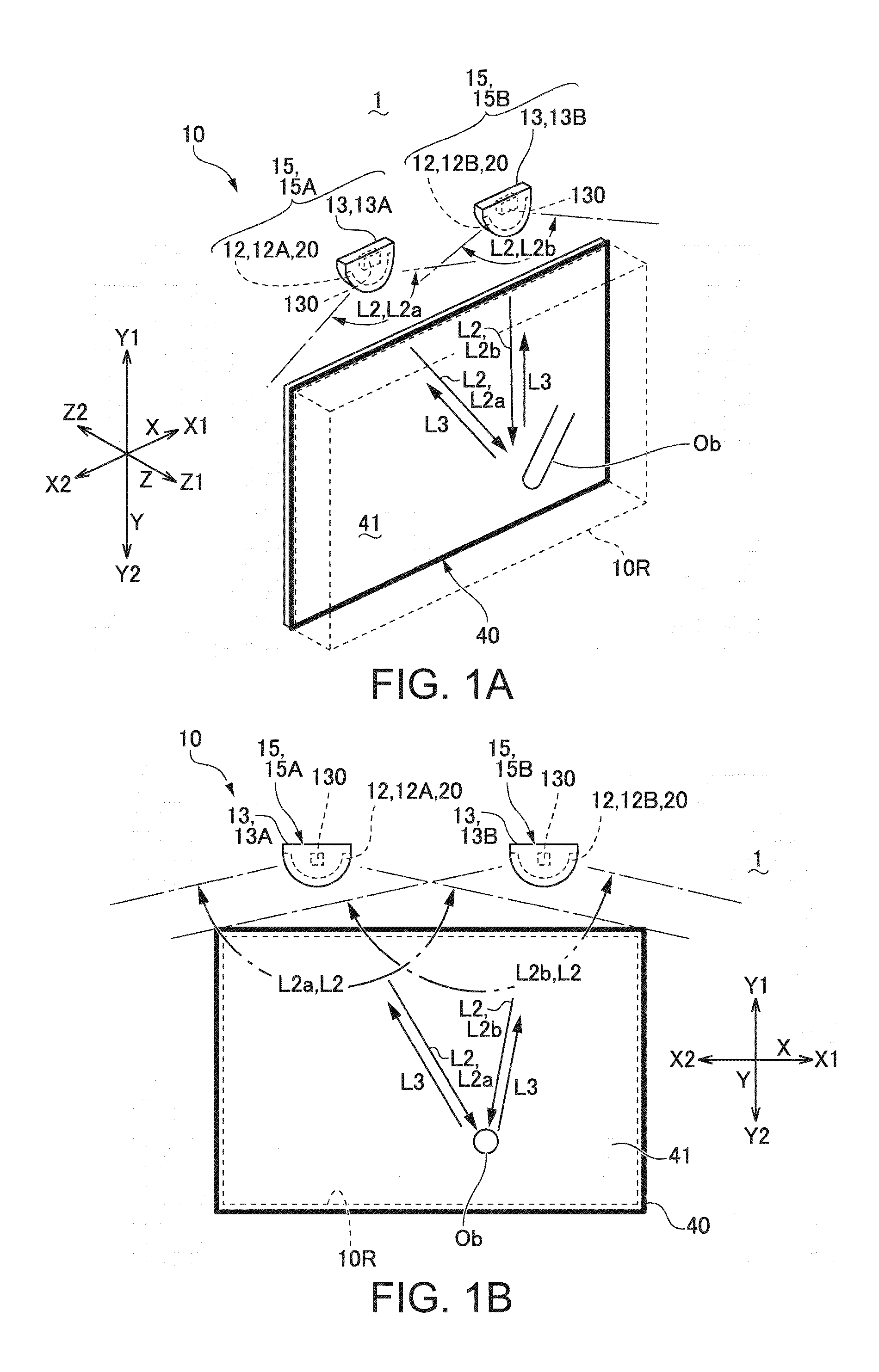 Optical position detection device and display system with input function