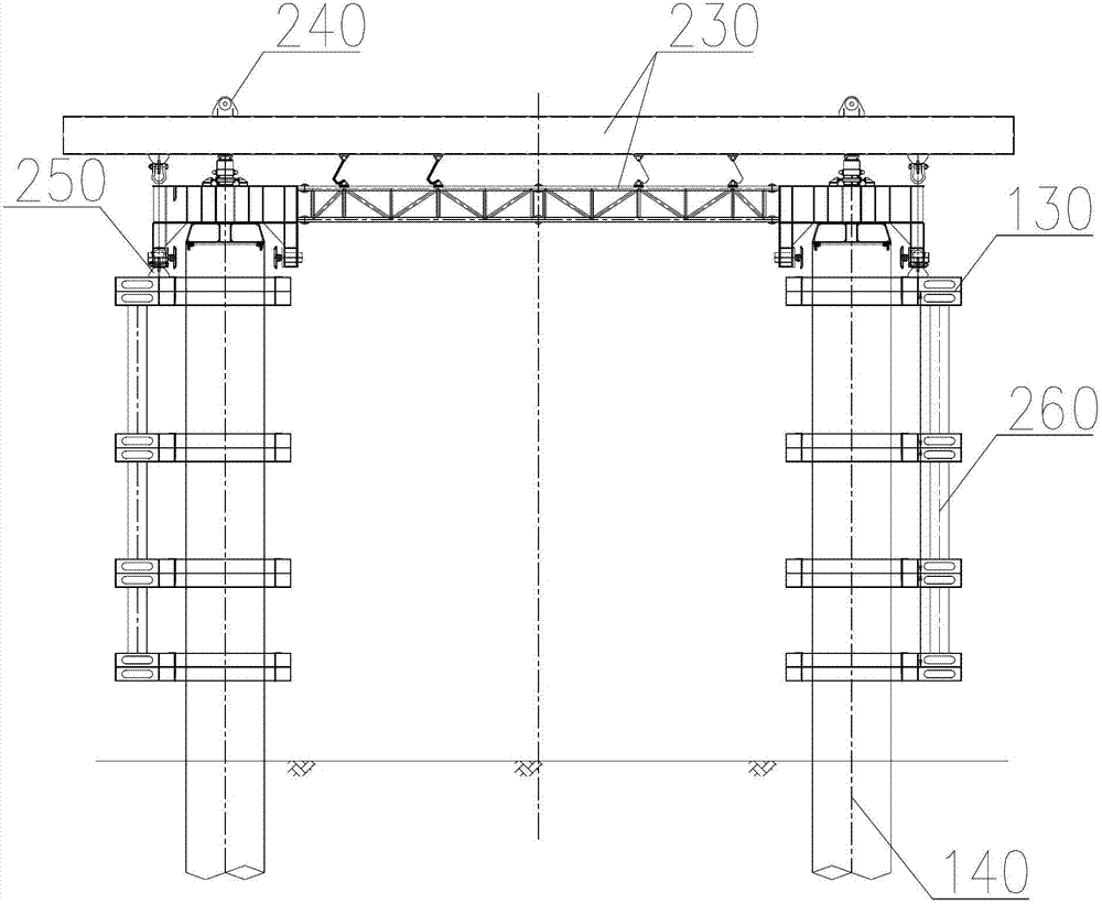 Construction method for prefabricating composite structure of pier mounting plate pile under open marine environment