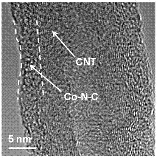 Cobalt-nitrogen co-doped carbon nanotube catalyst, preparing method and application